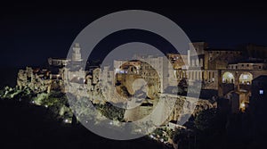 PITIGLIANO, TUSCANY, ITALY - JUNE 2019 - View of Pitigliano town late evening. Picturesque and unusual - built on tuff