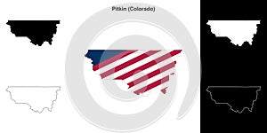 Pitkin outline map