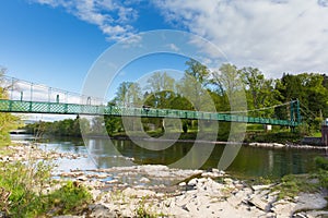 Pitlochry Scotland UK view of River Tummel in Perth and Kinross a popular tourist destination pan