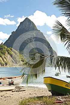 Piton and beach