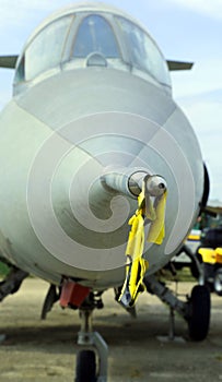 Pitot static system in the airplane in the airport