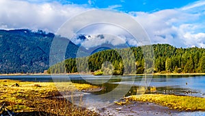 Pitt Lake with the Snow Capped Peaks of the Coast Mountain Range in the Fraser Valley of British Columbia