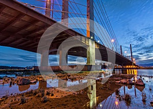 Pitt River Bridge at Night