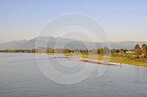 Pitt river at sunset