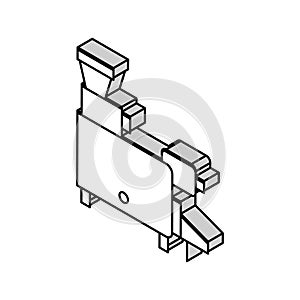 pitting machine isometric icon vector illustration