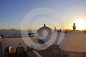 Pittoresque Mosque of Sidi Bou Said at Sunset