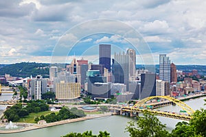 Pittsburgh cityscape with the Ohio river