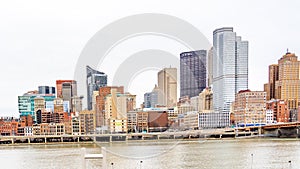 Pittsburgh, Pennsylvania, USA - January 11, 2020:  Pittsburgh city downtown skyline.