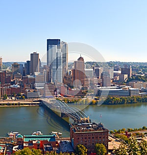 Pittsburgh Pennsylvania USA, skyline panorama of business buildings