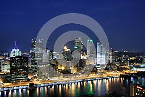 Pittsburgh's skyline at night