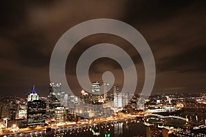 Pittsburgh's skyline at night