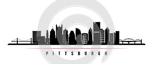 Pittsburgh skyline horizontal banner.