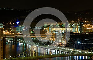 Pittsburgh waterfront at night