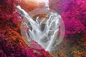 PiTuGro waterfall is often called the Heart shaped waterfalls Umphang,Thailand