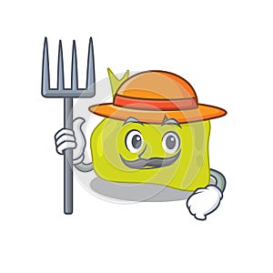 Pituitary mascot design working as a Farmer wearing a hat