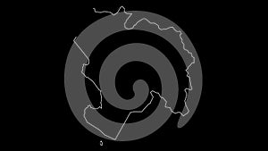 Piura Peru region map outline animation
