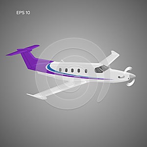 Pivate business plane vector illustration. Single engine propelled small luxury aircraft. photo
