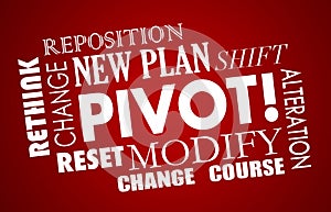 Pivot Change Course New Business Model Words