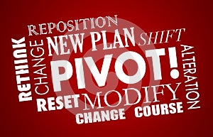 Pivot Change Course New Business Model Words photo