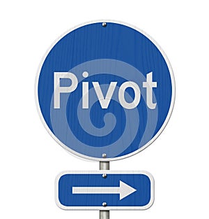 Pivot this way message on highway road sign