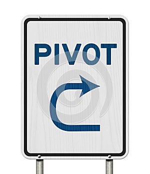Pivot this way message on highway road sign photo