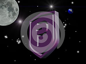 Pivx 3d logo in space