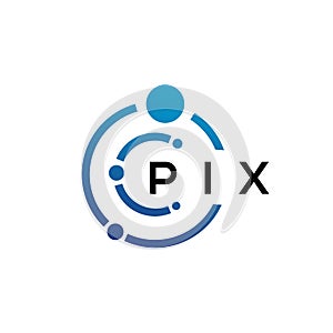 PIX letter technology logo design on white background. PIX creative initials letter IT logo concept. PIX letter design