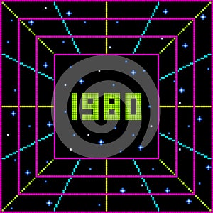 Pixel 1980 Retro Vortex Message