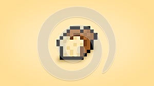 Pixel 8 bit loaf of bread background - high res 4k wallpaper