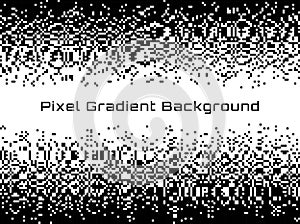 Pixel Abstract technology gradient center background. Business black white mosaic backdrop with failing pixels.