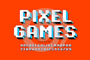 Pixel arcade games style font