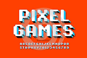 Pixel arcade games style font photo