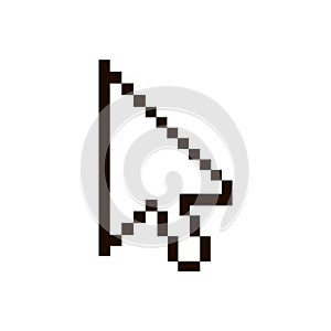 Pixel arrow cursor Icon isolated on white background