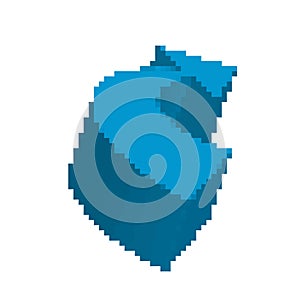 Pixel arrow icon, 8 bit computing pointer, retro style directional cursor, bit arrow