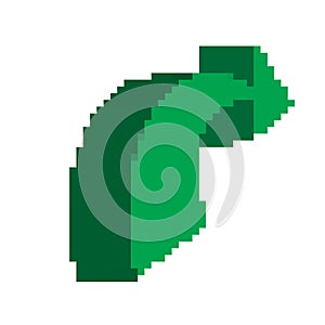 Pixel arrow icon, 8 bit computing pointer, retro style directional cursor, bit arrow