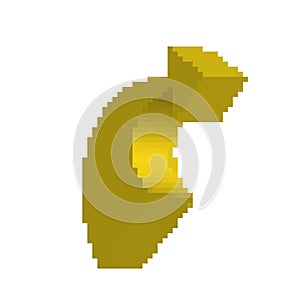 Pixel arrow icon, 8 bit computing pointer, retro style directional cursor, bit arrow