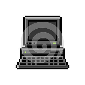 Pixel art 8-bit arcade game old computer - isolated vector illustration