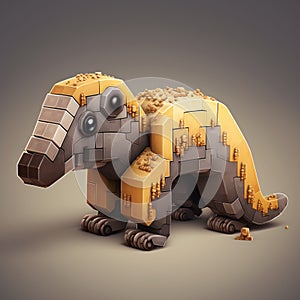 Pixel Art Anteater: Majestic Elephant Inspired Minecraft Creature Made Of Cheese