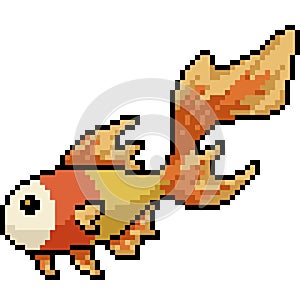 pixel art of beautiful fish swim