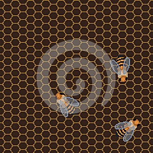 pixel art bee hive pattern