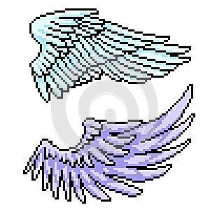 Pixel art bird angel wing