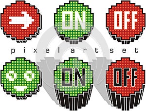 Pixel art buttons