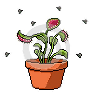 pixel art carnivore plant pot