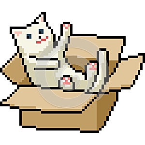 pixel art of cat play box