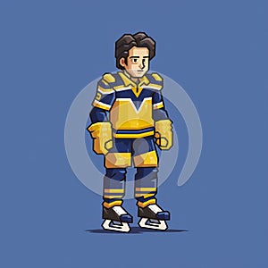 Pixel Art Commission: Yellow Hockey Jersey Player In Dignified Poses