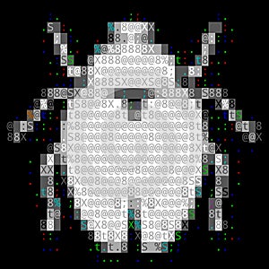 Pixel Art Computer Bug. Data Breach, Malware, Cyber Attack, Hacked