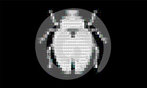 Pixel Art Computer Bug. Data Breach, Malware, Cyber Attack, Hacked