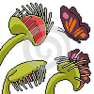 Pixel art cruel carnivore plant