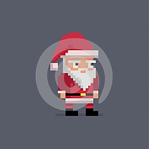 Pixel art cute santa claus.