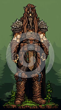 Pixel art druid character